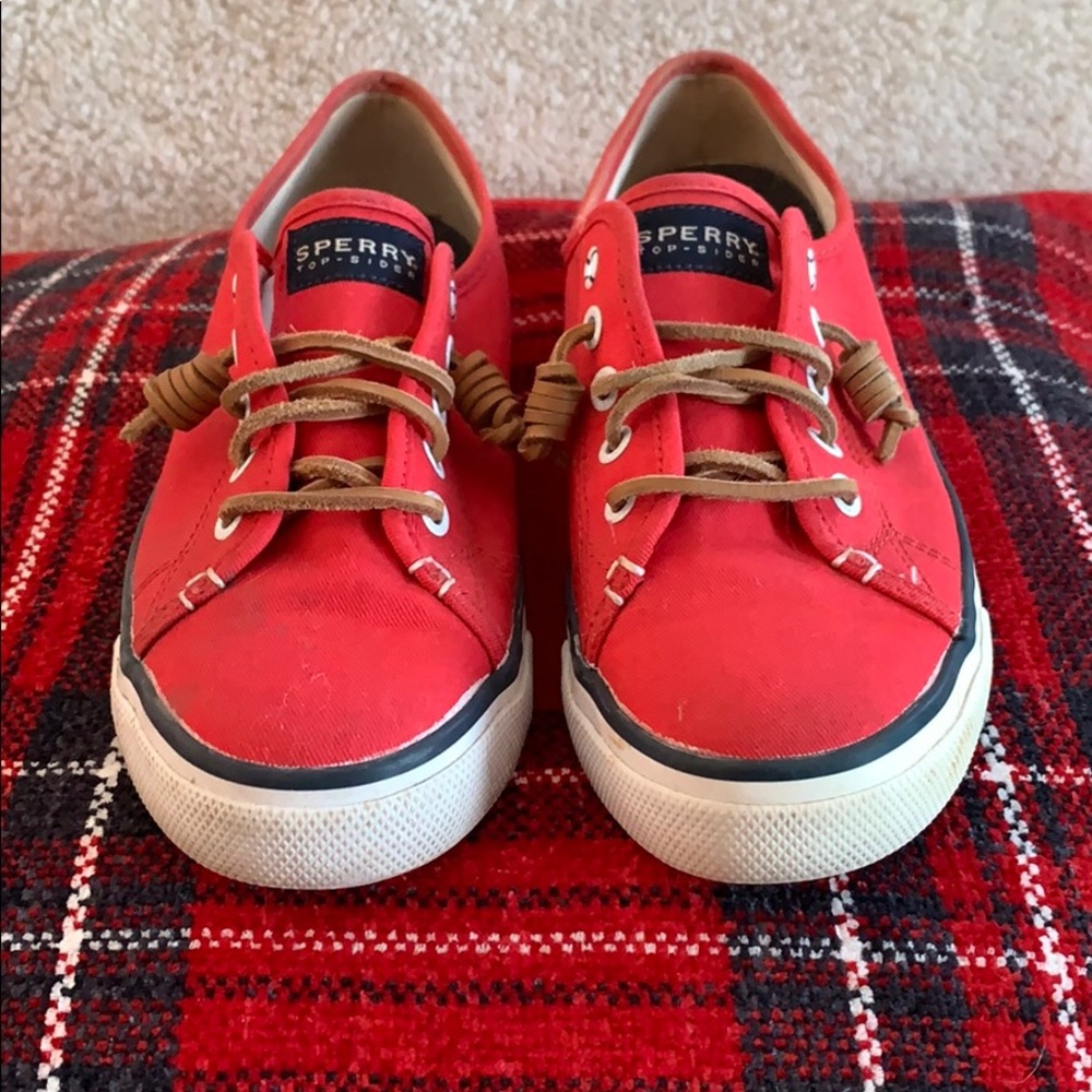 Women’s Red Sperry shoes!